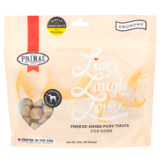 Primal Dog Treats Liver Laugh Love Simply Pork 1.5oz