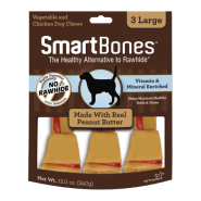SmartBones Classic Bone Chews Peanut Butter LG 3 pk