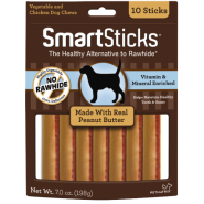 SmartBones SmartSticks Innovative Chews Peanut Butter 10 pk