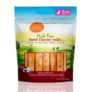 Canine Naturals Hide-Free Beef Rolls Small 2.5" 25 Pk