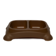 Gardner Double Feeder Bowl Brown MED