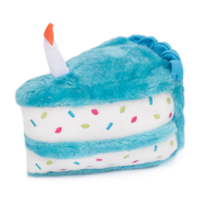 ZippyPaws NomNomz Birthday Cake Squeaker Toy Blue