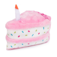 ZippyPaws NomNomz Birthday Cake Squeaker Toy Pink