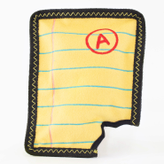 ZippyPaws Z-Stitch Squeaker Toy Yellow Notepad