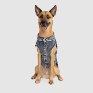 Canada Pooch Downtown Denim Vest Blue Size 18