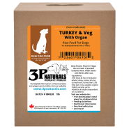 3P Naturals Dog Non-Medicated Turkey & Veg with Organ 6/1lb