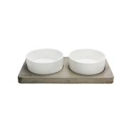 BeOneBreed Concrete Diner w/ Ceramic Bowls Large 50 oz White