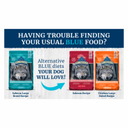 Blue Alternatives Shelf Talker Dog Wilderness Salmon LgBreed