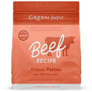 Green Juju Dog Frozen Raw Beef Patties 6 lb