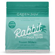 Green Juju Dog Frozen Raw Rabbit w/Duck Liver Sliders 3 lb