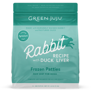 Green Juju Dog Frozen Raw Rabbit w/Duck Liver Patties 6 lb