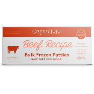 Green Juju Dog Frozen Raw Beef Patties Bulk Box 18 lb