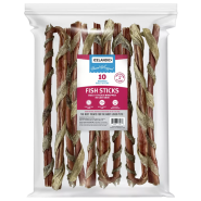 Icelandic+ Dog Beef Bully Stick Wrapped w/Fish Skin 12" 10pk