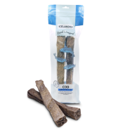 Icelandic+ Dog Cod Skin Hand Wrapped Chew Stick 10" 2 pk 3.2