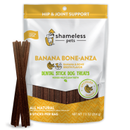 Shameless Pets Dog Dental Sticks Banana Bone-anza 7.2 oz