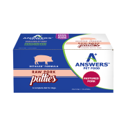 Answers Dog Detailed Raw Pork Formula Patties 4 lb