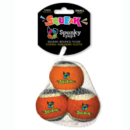 Spunky Pup Squeaky Tennis Balls SM 3 pk