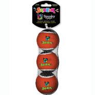 Spunky Pup Squeaky Tennis Balls MED 3 pk