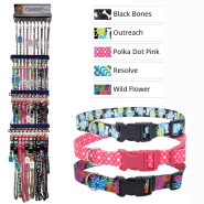 Pet Attire Styles Collar & 6 ft Leash Display 5 patterns