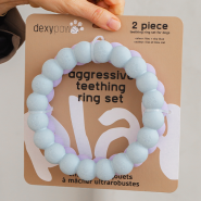 Dexypaws Dog Aggressive Chew Teething Ring Purple & Blue 2pk