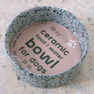 Dexypaws Dog Ceramic Bowl Salt & Pepper 6.3" 26oz