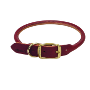 Circle T Latigo Leather Round Collar w/Brass 3/4"x18"