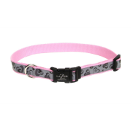 LazerBrite Refl Adj Collar 1" x 26" Pink Heart