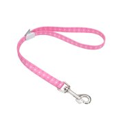 Pet Attire Adj Grooming Loop BoltSnap 5/8x18" Pink Dots