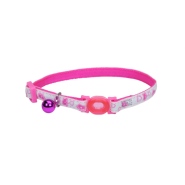 SafeCat Glow in the Dark Adj Breakaway Collar 8-12" PnkQueen