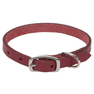 Circle T Oak Tanned Leather Town Collar 3/8x10" Red
