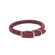 CircleT Oak Tanned Leather Round Collar 3/8x10" Red