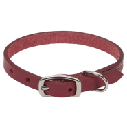 Circle T Oak Tanned Leather Town Collar 5/8x14" Red
