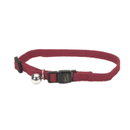 New Earth Soy Adj Bkwy Cat Collar 12" Cranberry