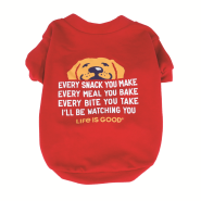 Life is Good Dog T-Shirt Red Large 26" 20-40 lb