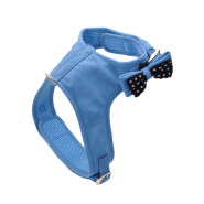 Accent Microfiber Harness Blue w/Polka Dot Bow XS
