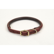 Circle T Latigo Leather Round Collar w/Brass 3/8x10"