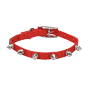 Li'l Pals Spiked Nylon Collar Red 3/8x8-10"