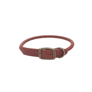 Circle T Rustic Leather Round Collar 1x22" Brick Red