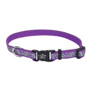 LazerBrite Reflective Collar 3/8x8"-12" Purple Daisy