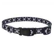 Pet Attire Adj Collar 1x18-26" Skulls