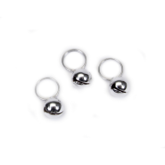 Li'l Pals Dog Round Bells Silver 3 pk