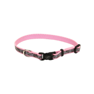 LazerBrite Refl Adj Collar 3/8x12" Pink Heart