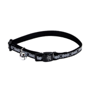 LazerBrite Refl Bkwy Cat Collar 12" Black Diamond Plate