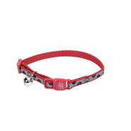 LazerBrite Refl Bkwy Cat Collar 12" Red Bubbles