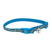 LazerBrite Refl Bkwy Cat Collar 12" Blue Lagoon Flowers