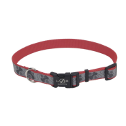 LazerBrite Refl Adj Collar 1" x 26" Red Paw Bones