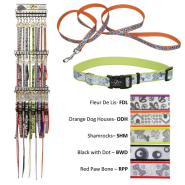 LazerBrite Collar & 6ft Leash Display 5 patterns