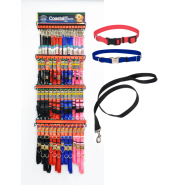 Nylon Collar & 4 ft Leash Display 4 colors