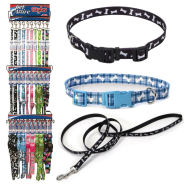 Pet Attire Styles Collar & 6 ft Leash 3 Tier Display