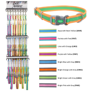 Pet Attire Pro Reflective Adj. Collar and Leash Display